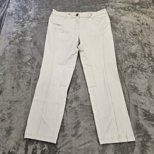 Talbots Signature Slim Equestrian Pants Stone Beige Knee Patch Trousers Size 14